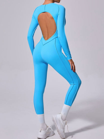 BUYCO Female Heart Backless Long Sleeves Jumpsuit