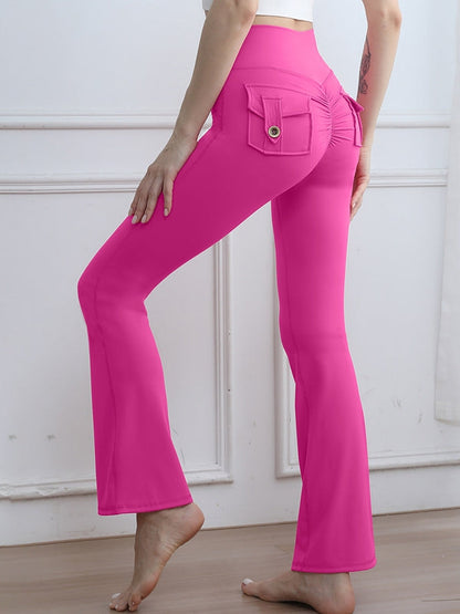 BUYCO Female Flare Pocket Ruched Back Cargo Leggings