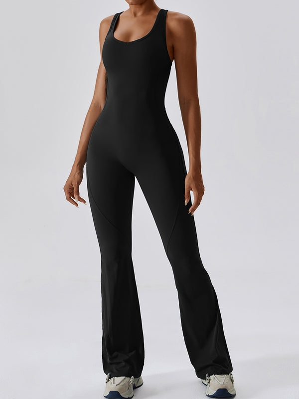 BUYCO Female Hollow Out Backless Flare Jumpsuit