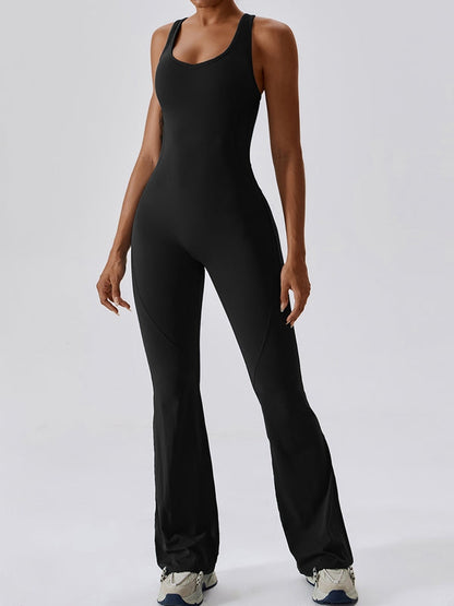 BUYCO Female Hollow Out Backless Flare Jumpsuit