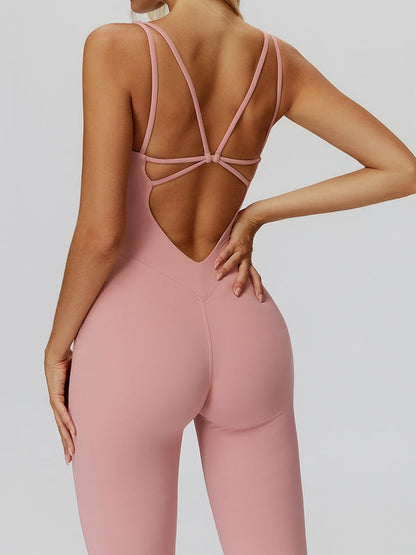 BUYCO Female Cross Back Flare Jumpsuit