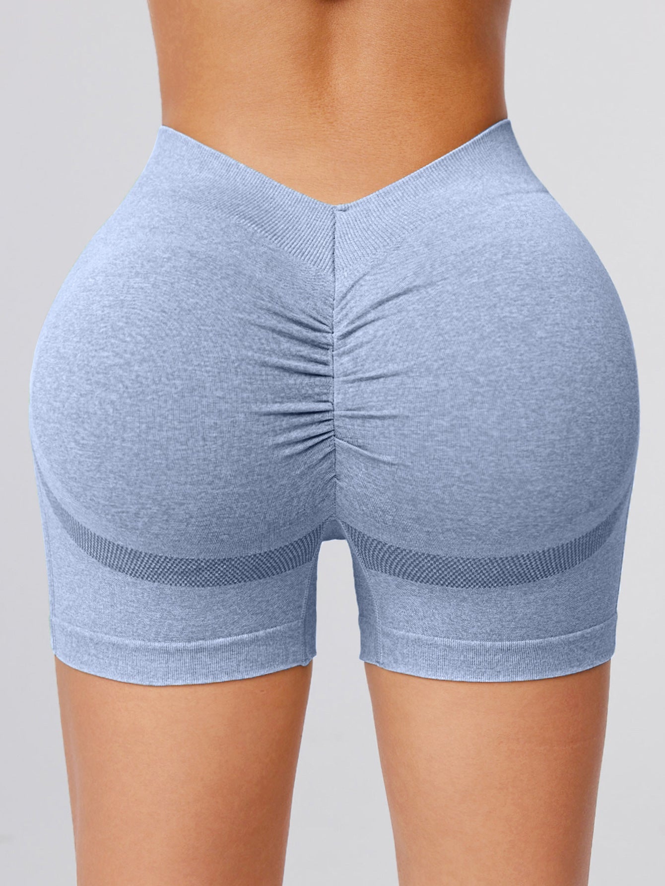 BUYCO Female Deep V Back Ruched Back Seamless Shorts