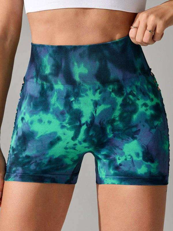 BUYCO Female Fitted Modern Tie-dye Hollow Out Shorts