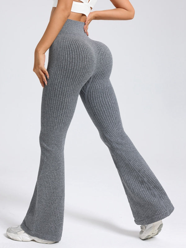 BUYCO Female Ribbed Flare High-rise Leggings