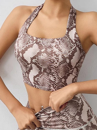 BUYCO Female Snake Print High-rise Leggings