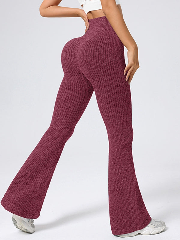BUYCO Female Ribbed Flare High-rise Leggings