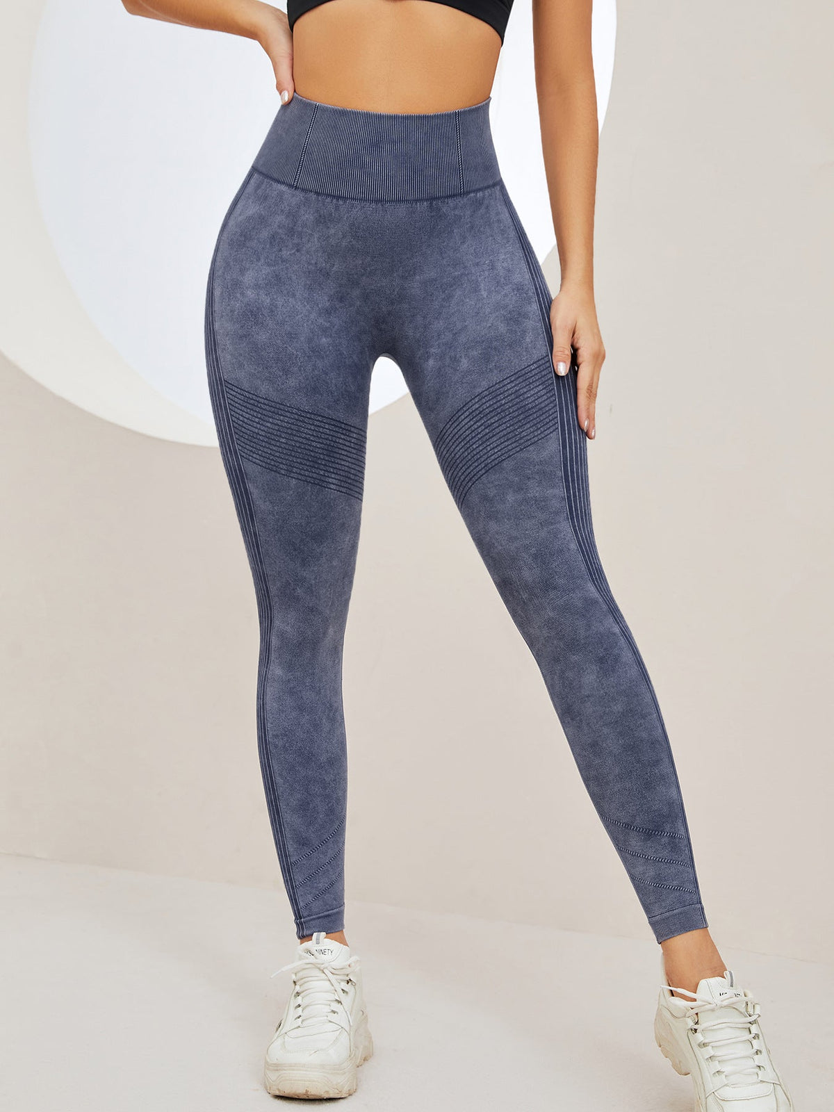 BUYCO Female Denim Ruched Back High-rise Leggings