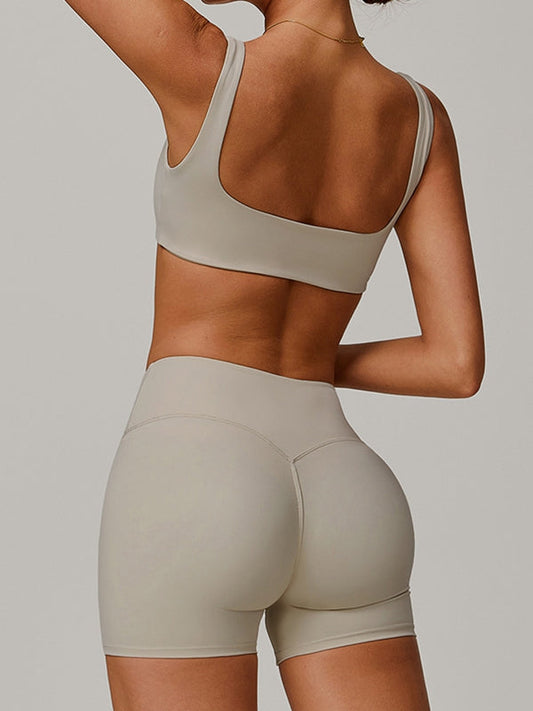 BUYCO Female Fitted V-shape Waist Flare Backless Short Tracksuit