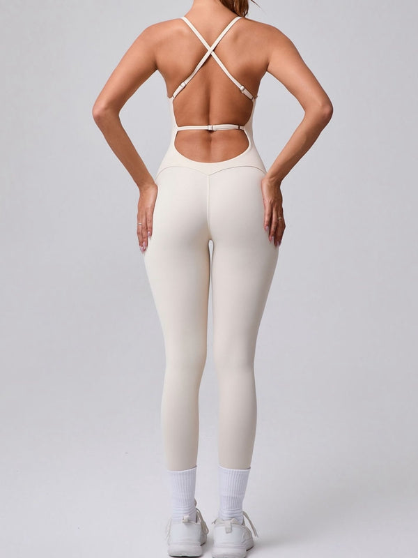 BUYCO Female Cross Back Adjustable Strap Jumpsuit
