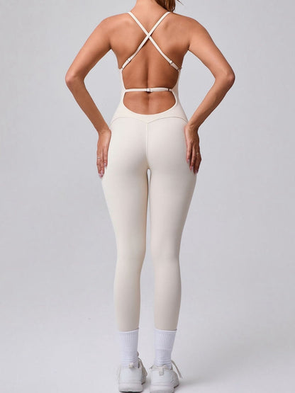BUYCO Female Cross Back Adjustable Strap Jumpsuit
