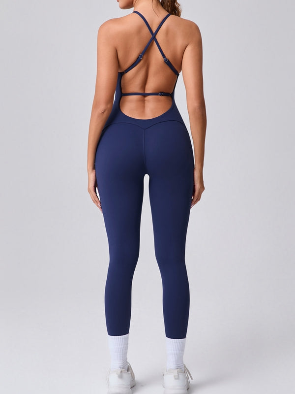 BUYCO Female Cross Back Adjustable Strap Jumpsuit