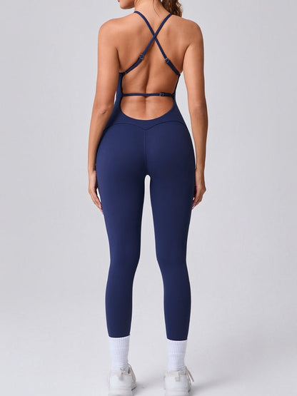 BUYCO Female Cross Back Adjustable Strap Jumpsuit