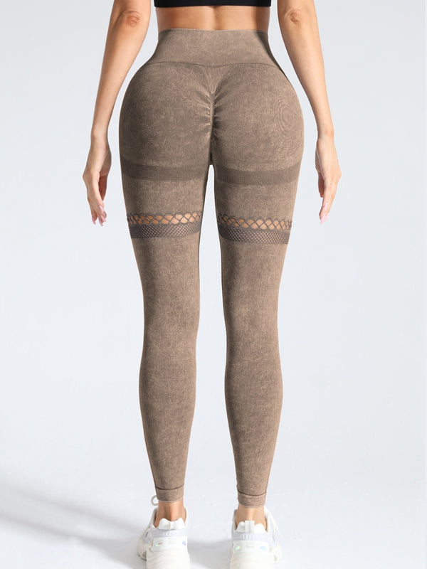 BUYCO Female Fishnet Denim Ruched Back Hip-lift Leggings