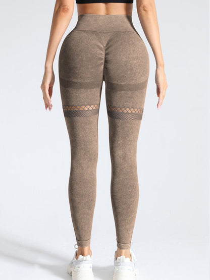 BUYCO Female Fishnet Denim Ruched Back Hip-lift Leggings