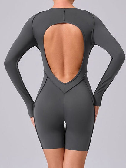 BUYCO Female Heart Backless Long Sleeves Romper