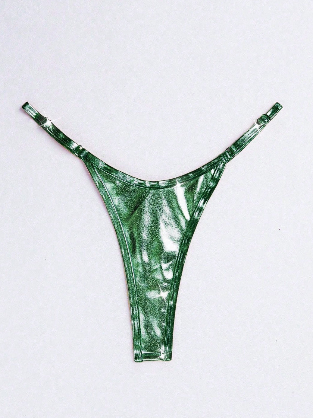 BUYCO Female Glossy PU T-back Panties