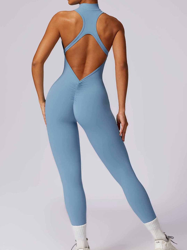 BUYCO Female Zipper Cutout Ruched Back Jumpsuit