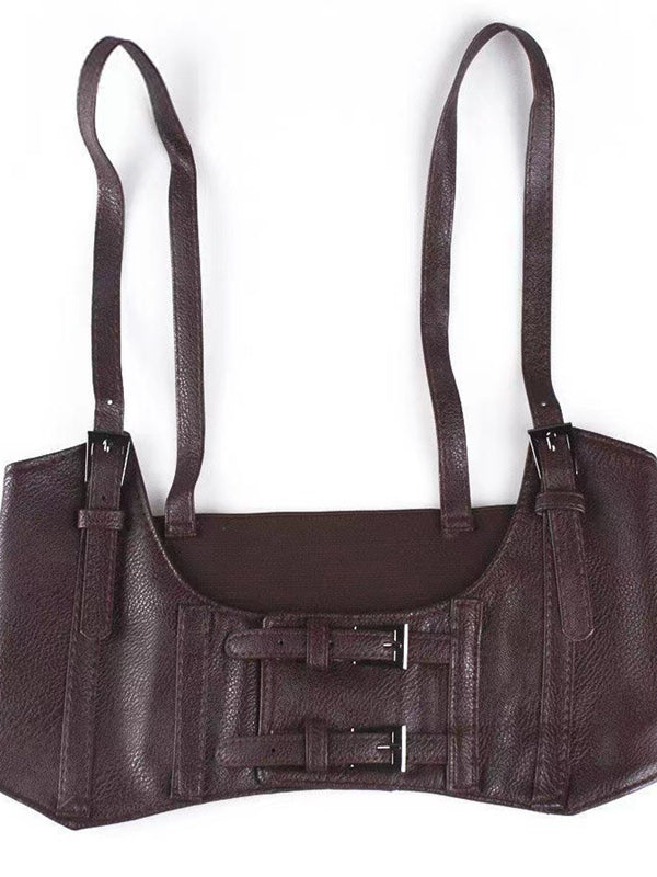 BUYCO Female Faux Leather Punk Retro Shapewear