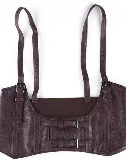 BUYCO Female Faux Leather Punk Retro Shapewear