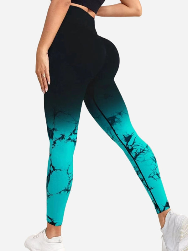 BUYCO Female Modern Tie-dye Ombre Ruched Back Leggings