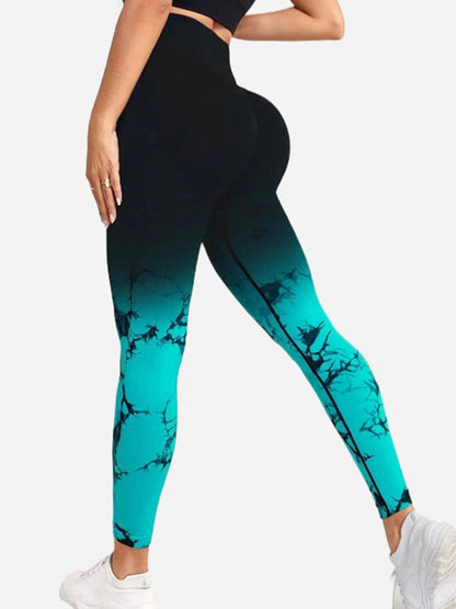 BUYCO Female Modern Tie-dye Ombre Ruched Back Leggings