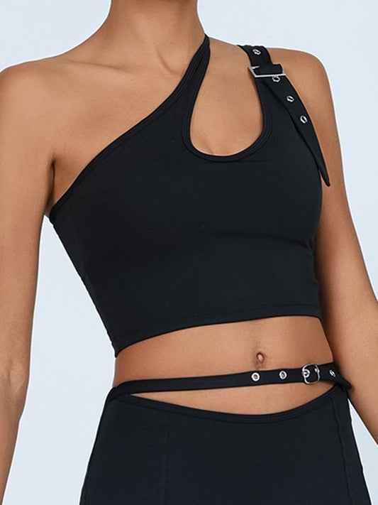BUYCO Female Button Cutout Cargo Style Sports Bras