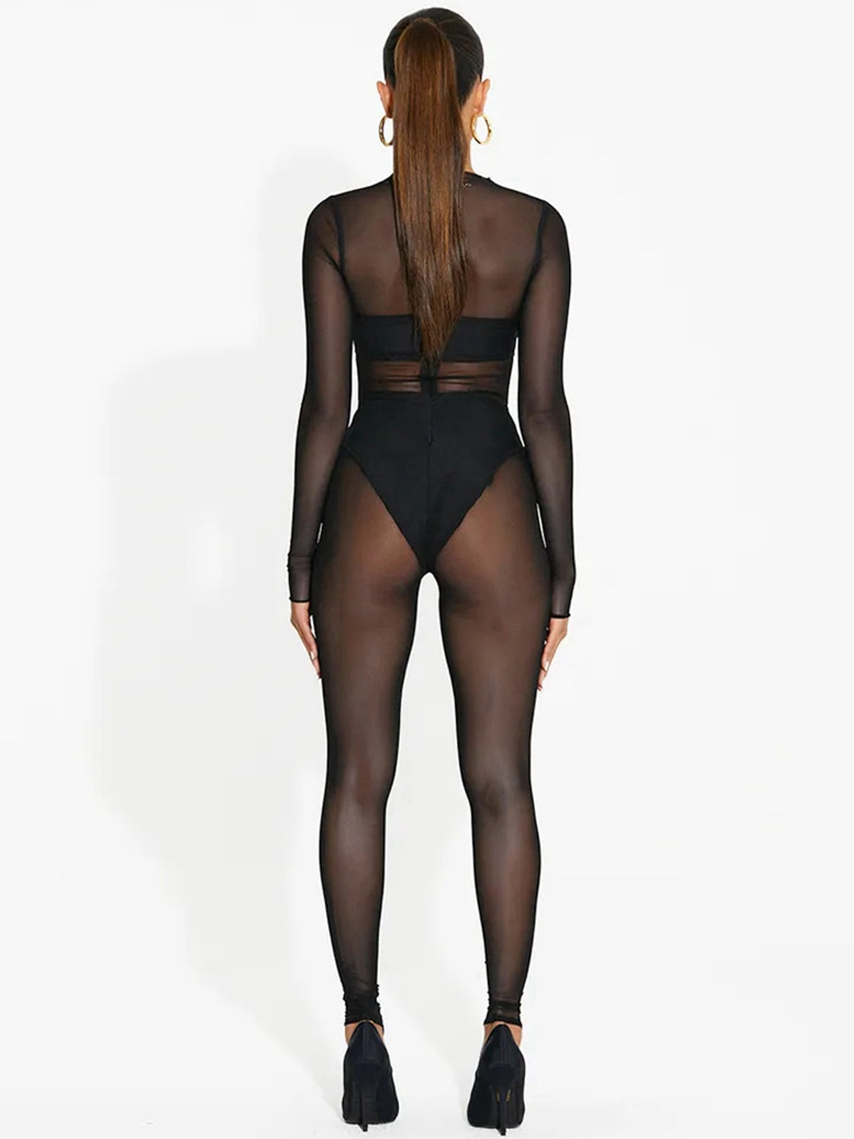 BUYCO Female Fitted Mesh Yoga Jumpsuit