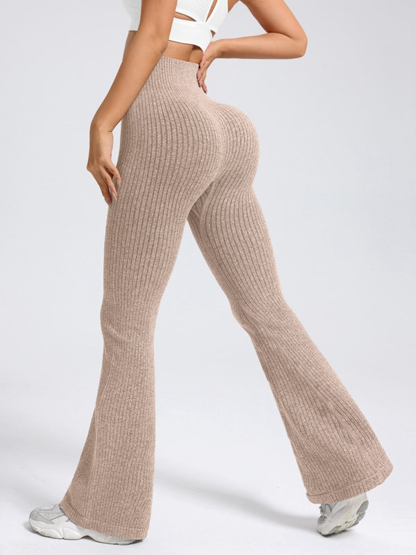 BUYCO Female Ribbed Flare High-rise Leggings
