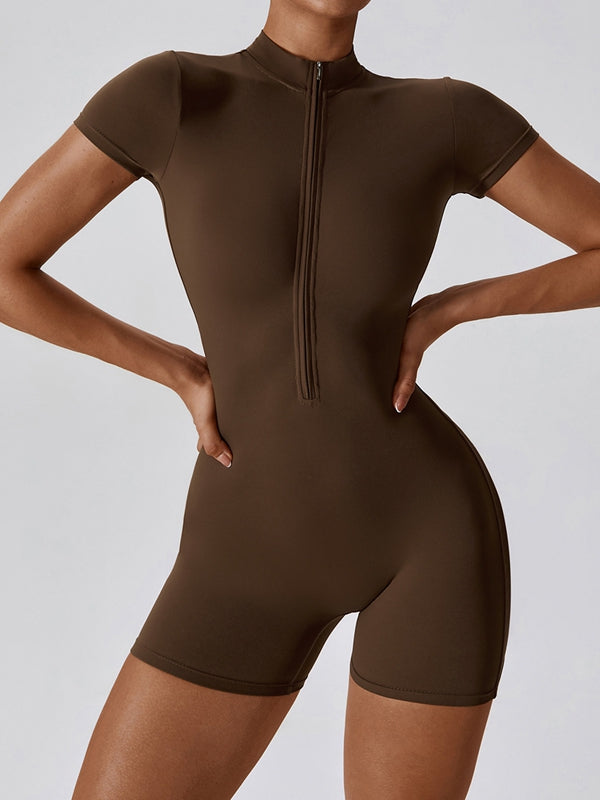 BUYCO Female Stand Collor Zipper Hip-lift Jumpsuit