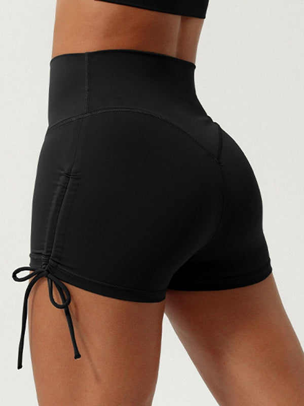 BUYCO Female Drawstring Hip-lift Spandex Gym Fit Shorts