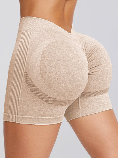 BUYCO Female Deep V Back Ruched Back Seamless Shorts