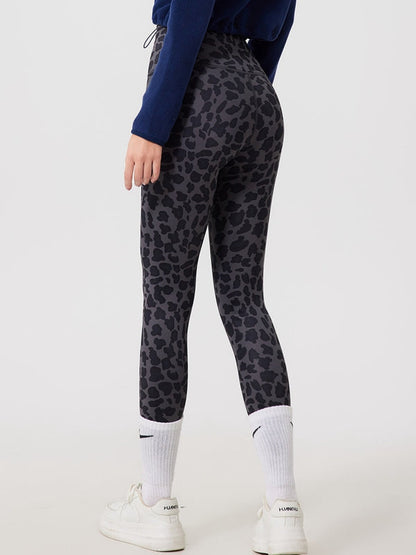 BUYCO Female Fleece Leopard Print Leggings