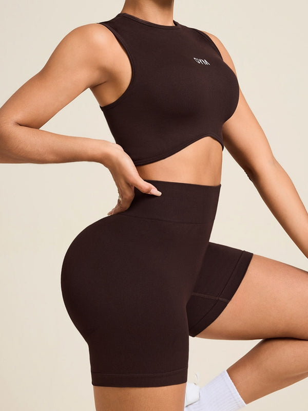 BUYCO Female Seamless Hip-lift Ruched Back Short Tracksuit