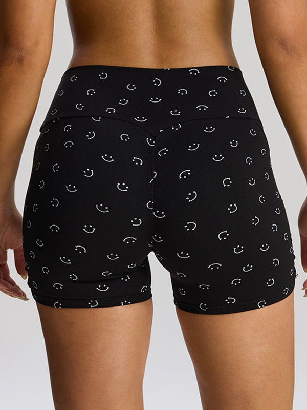 BUYCO Female Print Drawstring Spandex Gym Fit Shorts
