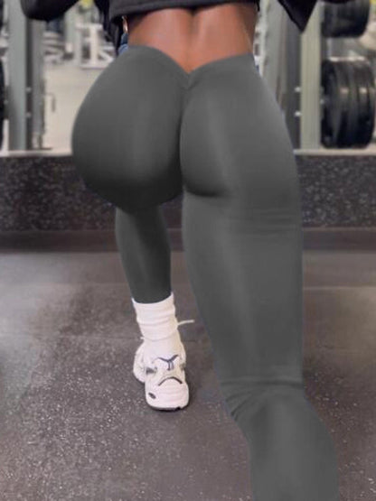 BUYCO Female Ruched Back Deep V Back Leggings