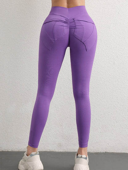 BUYCO Female Pocket Ruched Back Hip-lift Leggings