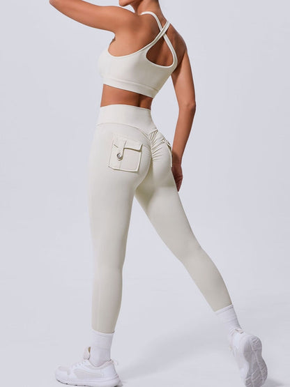BUYCO Female Pocket Cutout Cross Back Ruched Back Tracksuit