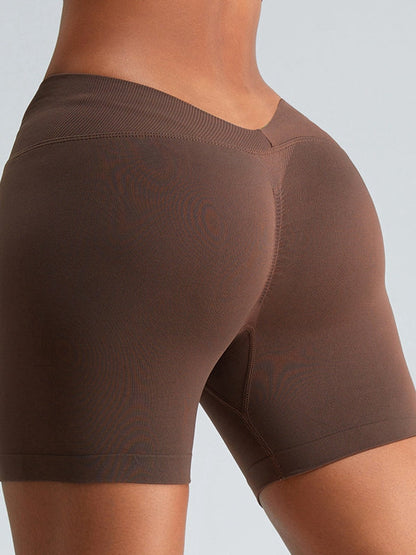 BUYCO Female Deep V Back Ruched Back Spandex Gym Fit Shorts