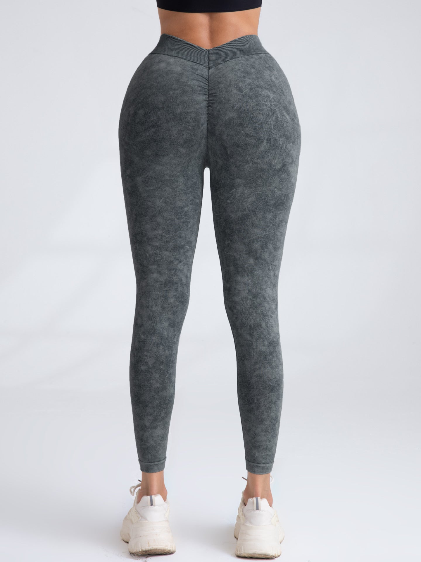 BUYCO Female Denim Deep V Back Ruched Back Leggings