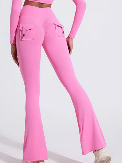 BUYCO Female Flare Pocket Ruched Back Cargo Leggings
