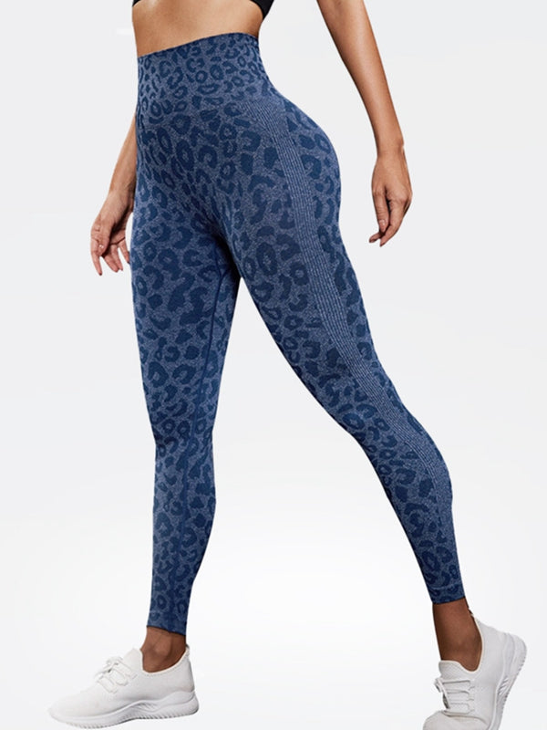 BUYCO Female Leopard Print Ruched Back Seamless Leggings