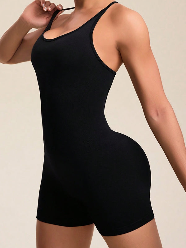 BUYCO Female Backless Ruched Back Seamless Romper