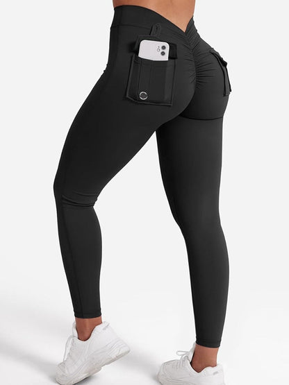 BUYCO Female Deep V Back Pocket Cargo Leggings