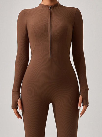 BUYCO Female Zipper Ribbed Jumpsuit