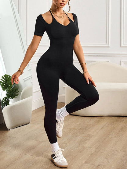 BUYCO Female Halter Lace-up Backless Jumpsuit