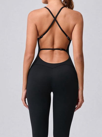 BUYCO Female Cross Back Adjustable Strap Jumpsuit