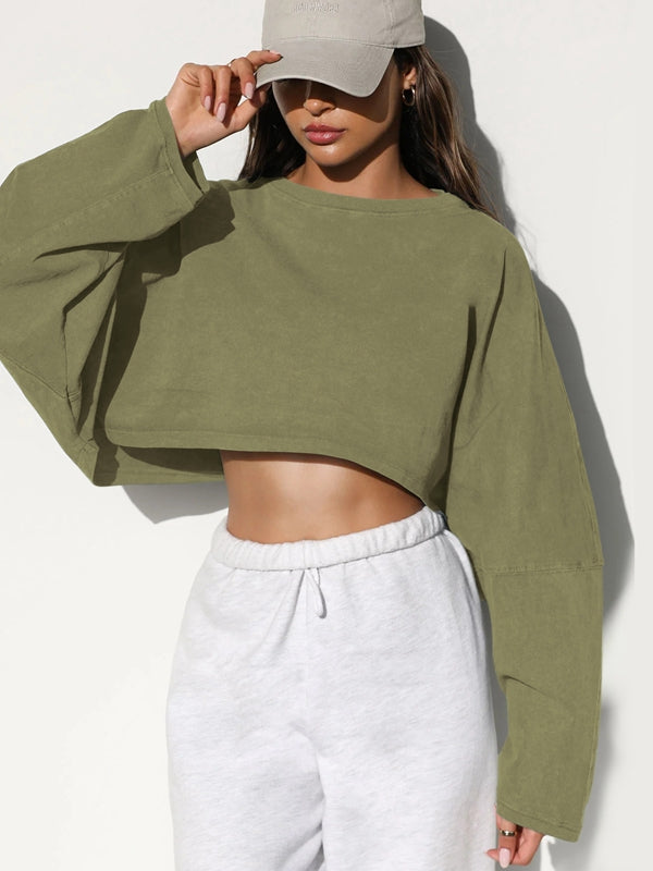 BUYCO Female Casual Cropped Hoodie