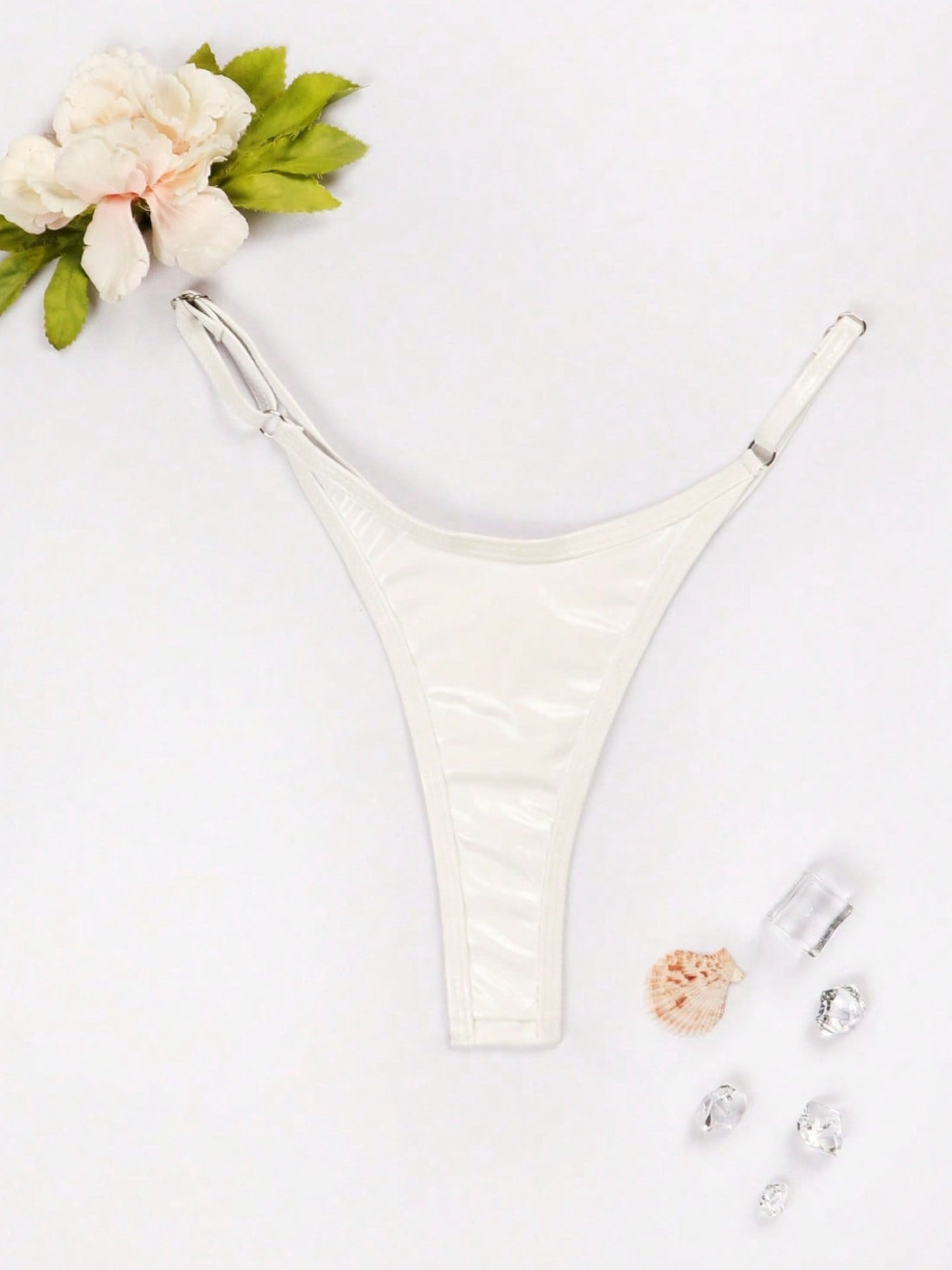 BUYCO Female Glossy PU T-back Panties