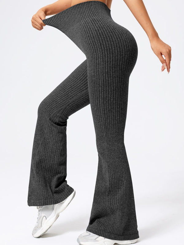 BUYCO Female Ribbed Flare High-rise Leggings