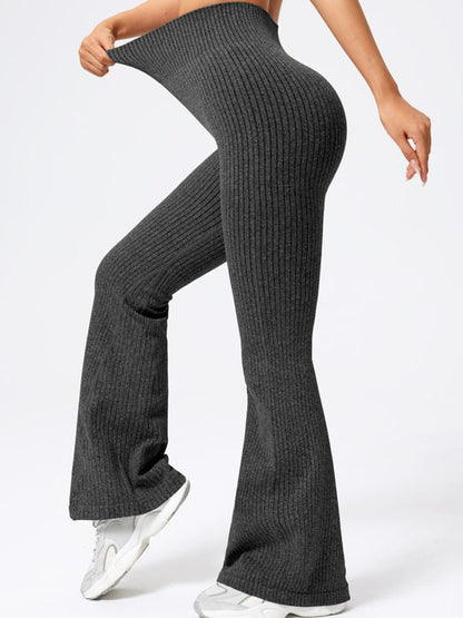 BUYCO Female Ribbed Flare High-rise Leggings